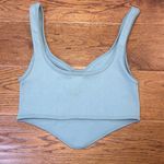 ZARA Sleek Teal Ribbed Crop Top Photo 4