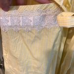 Celestial Dreams Women's XL Yellow White Gingham Lace Grandma Long Sleeve Robe Photo 4