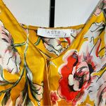 ASTR The Label Yellow Floral Midi Dress NWT Size XS Satin Wrap Ruffle Tie Straps Photo 8
