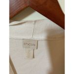 Chico's Lace Drama Cardigan Sweater Sz 2 US Large Black White Long Sleeve Shimmer Photo 4