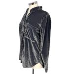 Pilcro Anthropologie The Hadley Relaxed Velvet Button Down Shirt S Gray Photo 1