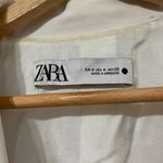 ZARA  White Blazer Size Medium Gold Button Double Breasted Photo 2