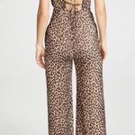 Jonathan Simkhai Leopard Print Tie Back Jumpsuit Size Medium Black Photo 1