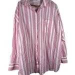 Old Navy NWT Old Pink White Striped Button Up Shirt Womens Sz XL Beachy Coastal Photo 0