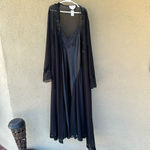 Lucie Ann Peignoir black Robe w/ matching nightgown full swing set Size L Size L Photo 13