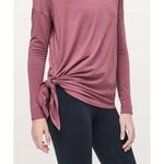 Lululemon NEW  To The Point Long Sleeve Misty Merlot Red Pima Cotton Top Size 2 Photo 3