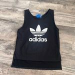 Adidas  Tank Top Shirt Women's SMALL Trefoil Graphic Crew Neck Black White #249 Photo 0