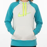 Nike  Therma Fit Hoodie Turquoise White Neon Yellow Swoosh Pullover Size M Photo 0