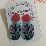 Handmade Leaf Print Drop Earrings  Photo 0