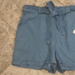 LC Lauren Conrad 3" High-Waisted Paperbag Shorts Chambray NEW Small Photo 3