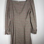 Gal Meets Glam Sz 10 Brooke Dress Plaid A-line Square Long Sleeves Pockets Prep Photo 7