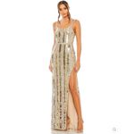 Mac Duggal NWT  HALTER NECK Mirror EMBELLISHED DETAILED BACK GOWN Dress 93981 2 Photo 2