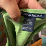 Boston Proper  GREEN SILK SWEATER HALTER TOP Photo 3