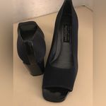 Stuart Weitzman for Russell & Bromley blue canvas and leather heel shoes US 10 Photo 2