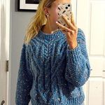 Lumière Lumiére Blue Textured Knit Sweater Photo 0