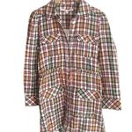 Veronica Beard Corrine Dress Plaid Shirt Dress Red Multi Photo 0