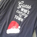 Motherhood Maternity Motherhood Navy Guess Who’s Coming To Town Christmas Maternity Sweater SIZE 1X Photo 1