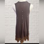 Wrangler  Studded Lace Ruffles Open Front Boho Vest Brown Size L Photo 3