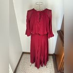 ASOS  Pleated Sheer And Solid Crop Top Midi Dress size 2 special occasion Photo 7