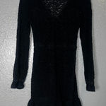 Wild Fable  Women’s Black Lace Long Sleeve Mini Dress Size S Sheer Ruffle Hem Par Photo 0