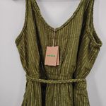 NWT Boden Grecian Playsuit Romper Green Metallic Gold Striped Pockets D0674 12 Photo 4