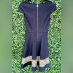 Lilly Pulitzer | Klara - Navy W/Gold Embroidery Fit & Flare Scuba Ponte Dress Photo 8