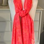 Coral Flowy Scarf Semi Sheer Fashion Photo 0
