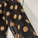 EXPRESS Portofino Polka Dot Sheer Black and Tan button down blouse Photo 5