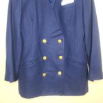 Oleg Cassini Vintage  Wool Blazer Womens 10 Blue Gold Buttons Career Jacket Photo 2