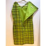 René Lezard Green Black Windowpane Check Sheath Dress Size 44 Career AS IS Green Photo 2