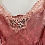 EXPRESS  S Vintage Y2K 90’s 2000’s Pink Lace Trim Velvet Camisole Tank Top Photo 9