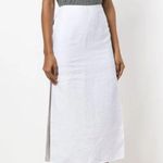 Theory Double-Face Linen Blend Slit Skirt Ivory Size 4 Photo 0