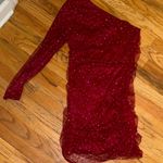 One shoulder sequence dress Red Size M Photo 0