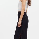Madewell NEW The Layton Midi Slip Skirt Pull On Viscose Side Slit Black US 14 Photo 2