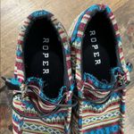 Roper Chillin Aztec Driving Moc Shoes in Blue Aztec Stripe Fabric 7 Photo 3