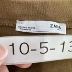 ZARA Shirt Womens Small Brown Pullover Curved Hem Casual Tunic Top Morocco Photo 2