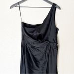Abercrombie & Fitch Abercrombie &‎ Fitch One Shoulder Knotted Satin Midi Dress Wedding Guest Size MP Photo 4