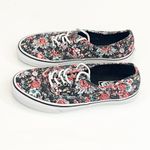 Vans Black Floral Lace Up Canvas Low Top Sneakers Shoes Size 8.5 Photo 6