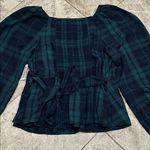 Old Navy Puff Sleeve Plaid Smocked Wrap Blouse NEW Tartan Plaid Size Small Photo 9