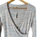 Madewell NWT Space-Dye Faux-Wrap Top Sweater in Pastel Soft Rainbow, Small Photo 2
