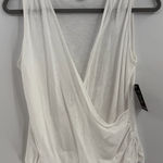 Boston Proper  white sleeveless surplice faux wrap top cotton modal size XS NWT Photo 0