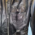 Harley Davidson Women’s Black Leather Biker Riding Jacket Photo 2
