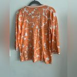 Jones New York  Collection Cardigan Sweater XL Orange White Photo 5