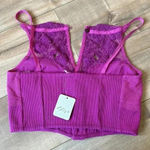 Free People NWT  Have My Heart Cropped Tank Top Raspberry Sherbert Sz XS Photo 7