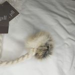 J. Jill Ivory Knit Hat with Furry Pom Poms NWT Photo 2