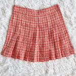 ZARA Orange Tweed Pleated y2k Mini Skirt Women’s size M Photo 3