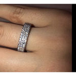 Boutique Sparkly Triple Row Eternity Ring | 14k White Gold Plated Sterling Silver Photo 10