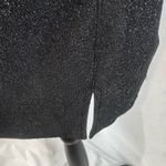 H&M  square neck black shimmering glitter mini bodycon dress size medium Photo 3