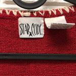 Vtg‎ Star Cody knit vest cardigan beaded Native American look 80% silk Red Size M Photo 1