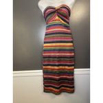 SheIn  Dress Womens Large Multicolor Strapless Tube Bandeau Boho Aztec Knit Midi Photo 1